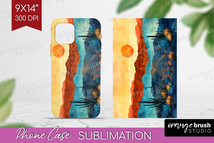 Boho Landscape Phone Case PNG - Minimalist Case PNG