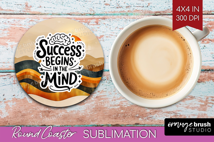 Inspirational Quote Round Coaster - Boho Coaster PNG
