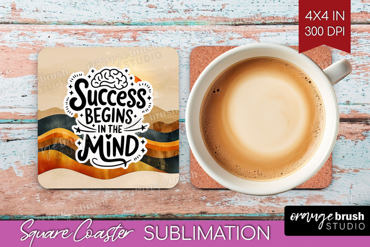 Inspirational Quote Square Coaster - Boho Coaster PNG