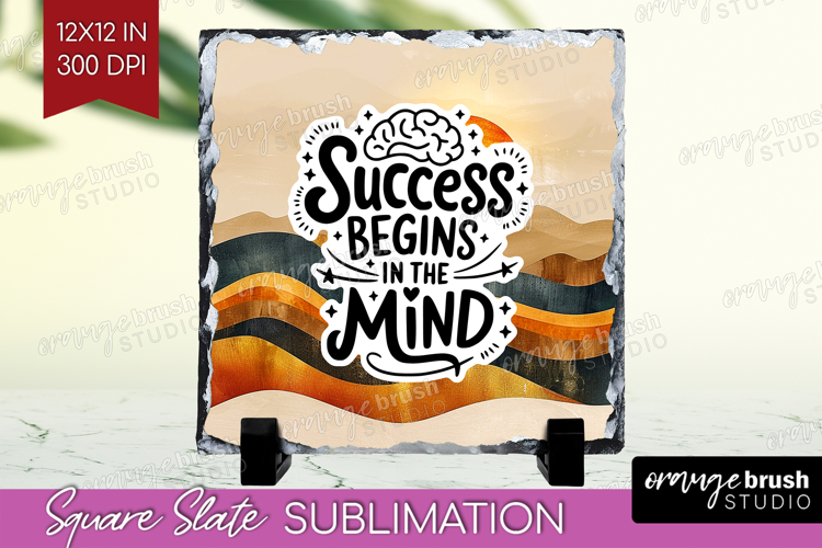 Inspirational Quote Slate PNG - Boho Square Slate