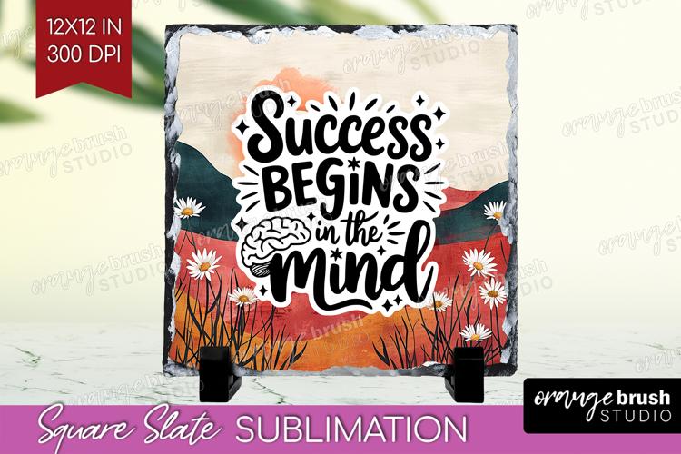 Inspirational Quote Slate PNG - Boho Square Slate