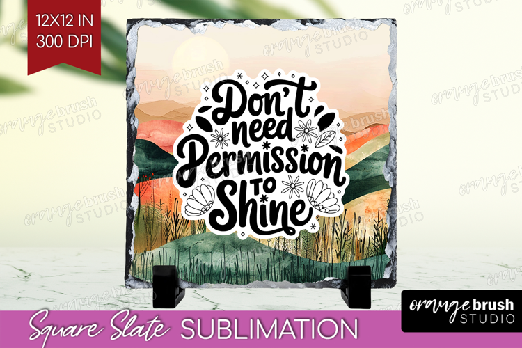 Inspirational Quote Slate PNG - Boho Square Slate