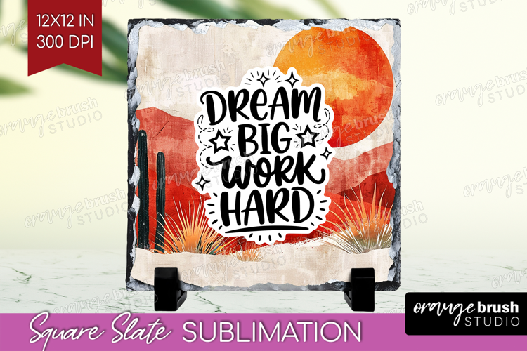 Inspirational Quote Slate PNG - Boho Square Slate