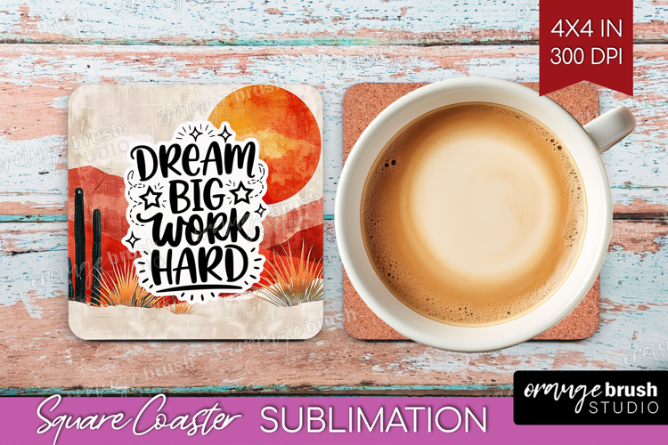 Inspirational Quote Square Coaster - Boho Coaster PNG