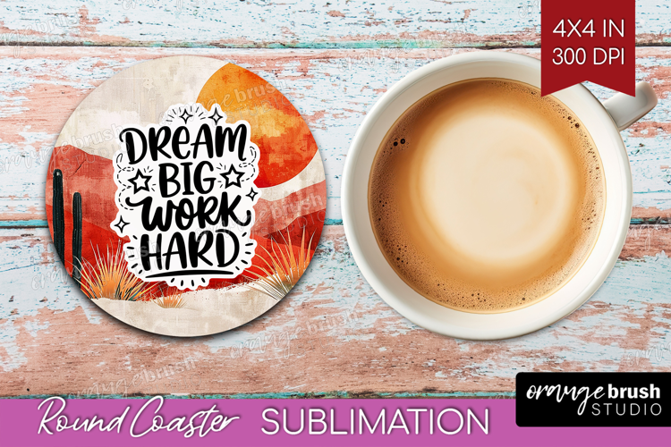 Inspirational Quote Round Coaster - Boho Coaster PNG