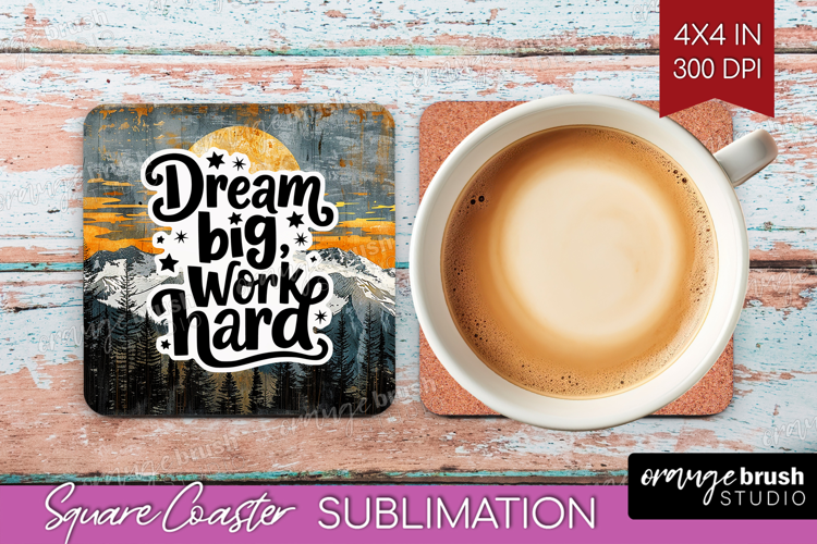 Inspirational Quote Square Coaster - Boho Coaster PNG