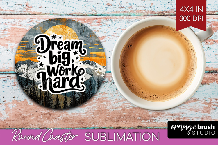 Inspirational Quote Round Coaster - Boho Coaster PNG