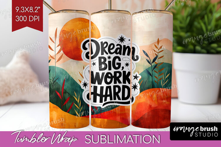 Inspirational Quote Tumbler Wrap - Boho Tumbler PNG example image 1