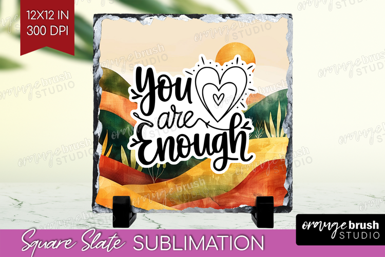 Inspirational Quote Slate PNG - Boho Square Slate
