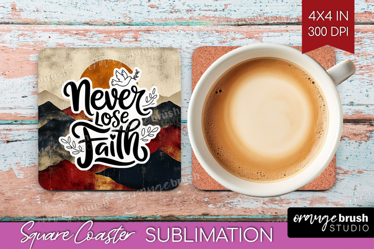 Inspirational Quote Square Coaster - Boho Coaster PNG