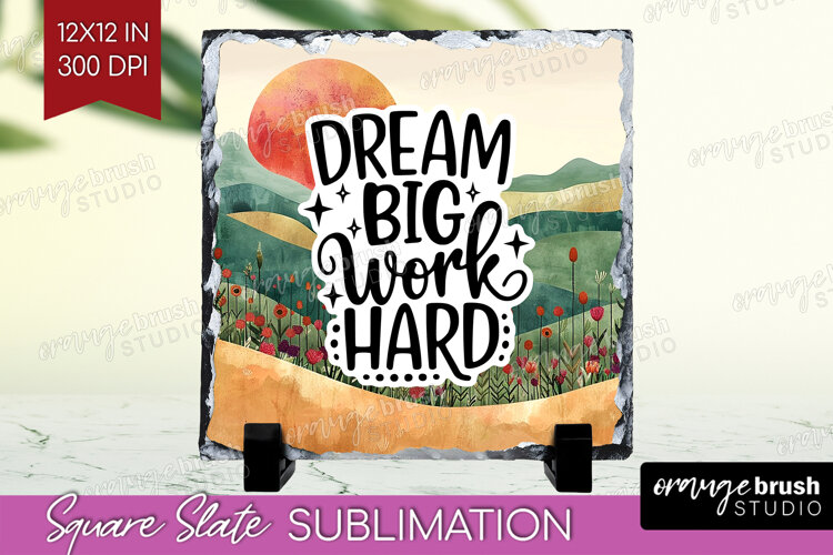 Inspirational Quote Slate PNG - Boho Square Slate example image 1