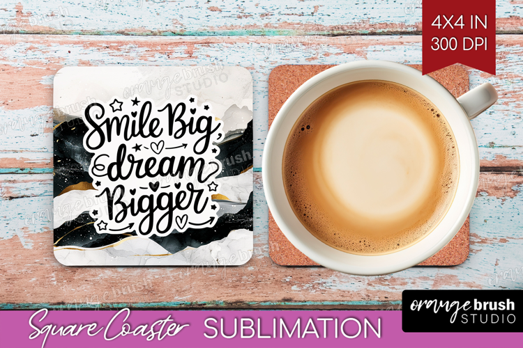 Inspirational Quote Square Coaster - Boho Coaster PNG