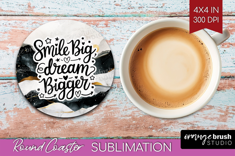 Inspirational Quote Round Coaster - Boho Coaster PNG