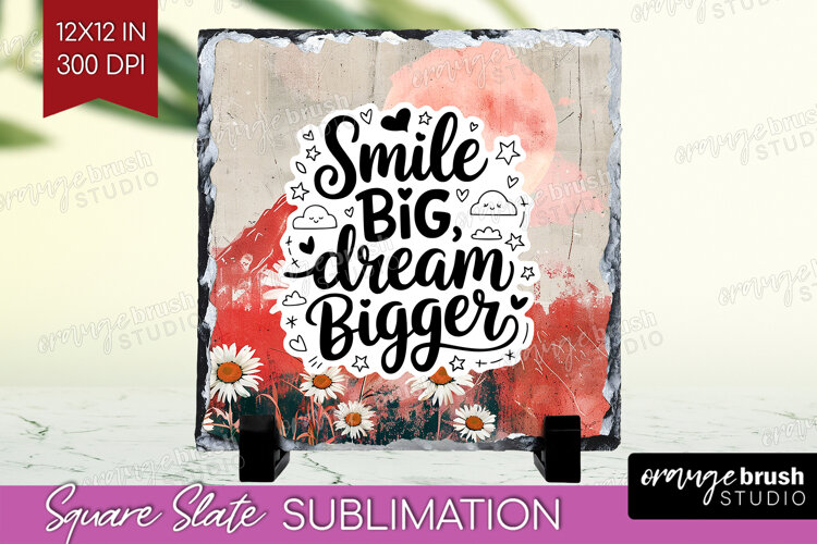 Inspirational Quote Slate PNG - Boho Square Slate example image 1