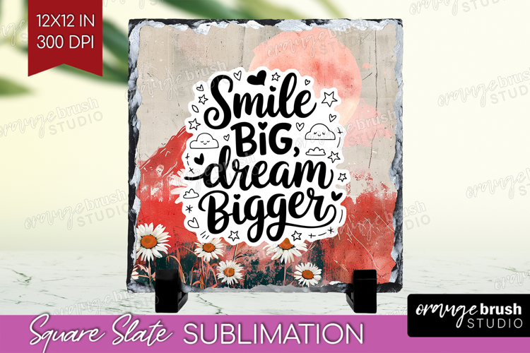 Inspirational Quote Slate PNG - Boho Square Slate