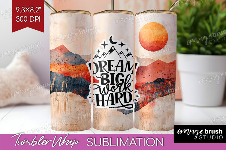 Inspirational Quote Tumbler Wrap - Boho Tumbler PNG example image 1