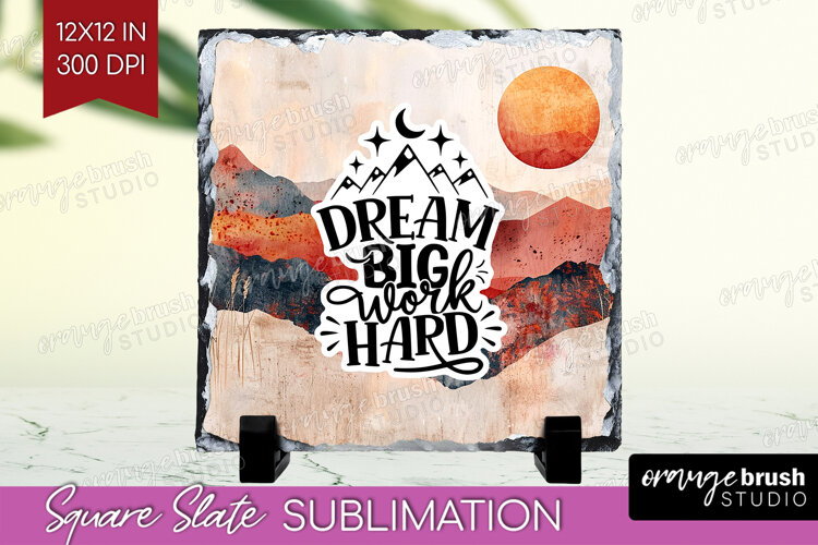 Inspirational Quote Slate PNG - Boho Square Slate example image 1