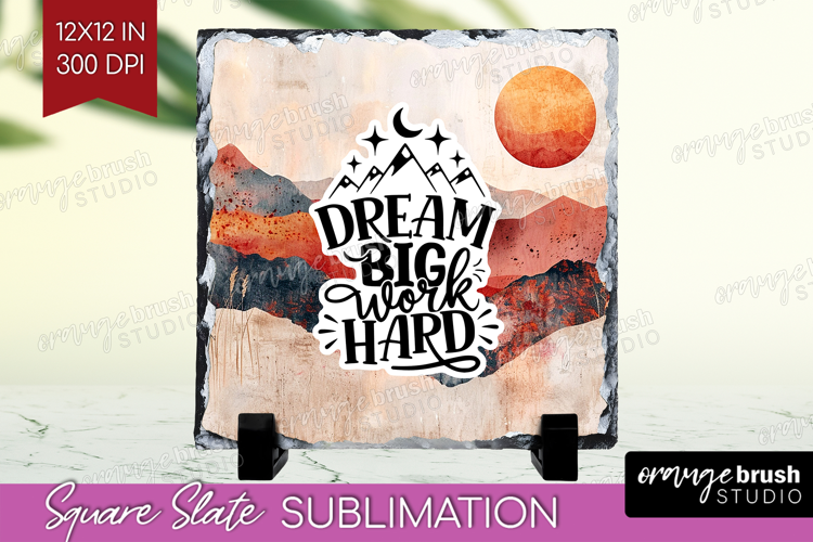 Inspirational Quote Slate PNG - Boho Square Slate