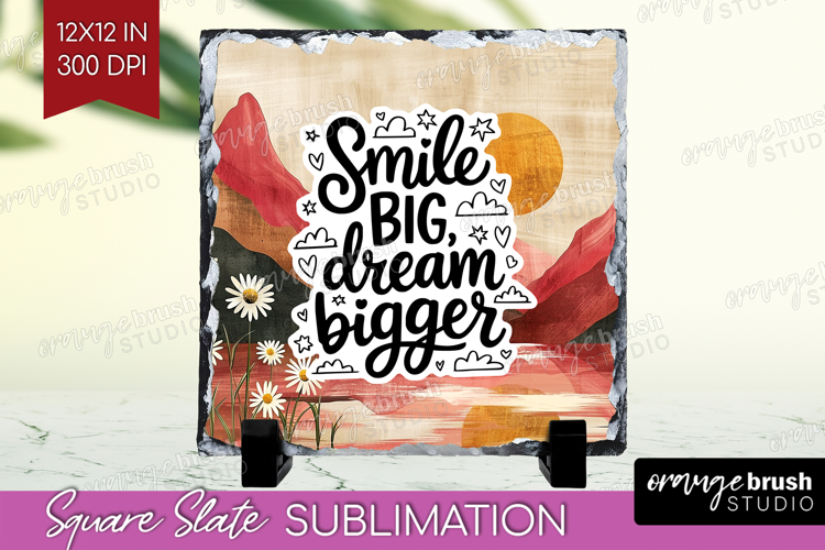 Inspirational Quote Slate PNG - Boho Square Slate