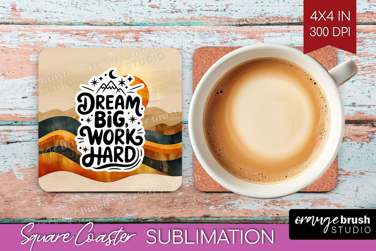 Inspirational Quote Square Coaster - Boho Coaster PNG