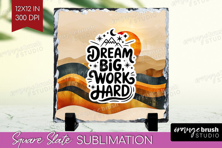 Inspirational Quote Slate PNG - Boho Square Slate example image 1