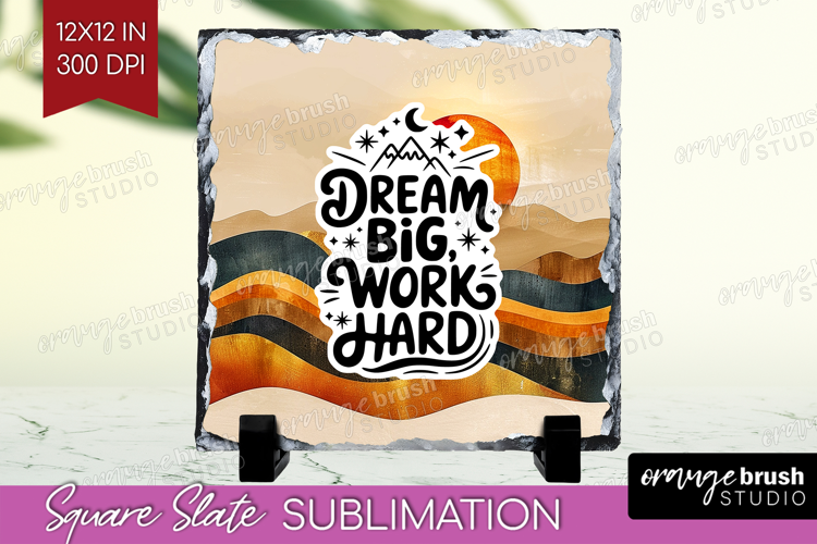 Inspirational Quote Slate PNG - Boho Square Slate