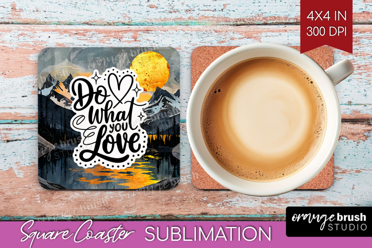 Inspirational Quote Square Coaster - Boho Coaster PNG