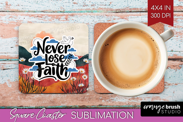 Inspirational Quote Square Coaster - Boho Coaster PNG