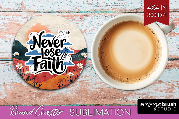 Inspirational Quote Round Coaster - Boho Coaster PNG