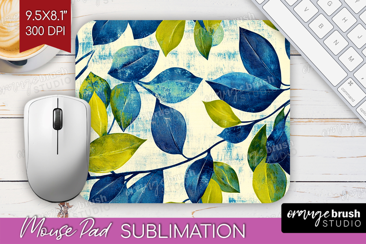 Eucalyptus Leaves Mouse Pad Sublimation - Botanical Mousepad
