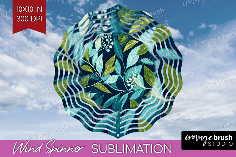 Eucalyptus Leaves Wind Spinner Sublimation PNG - Botanical