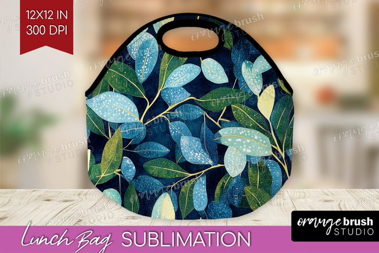 Eucalyptus Leaves Lunch Bag - Botanical Lunch Bug PNG