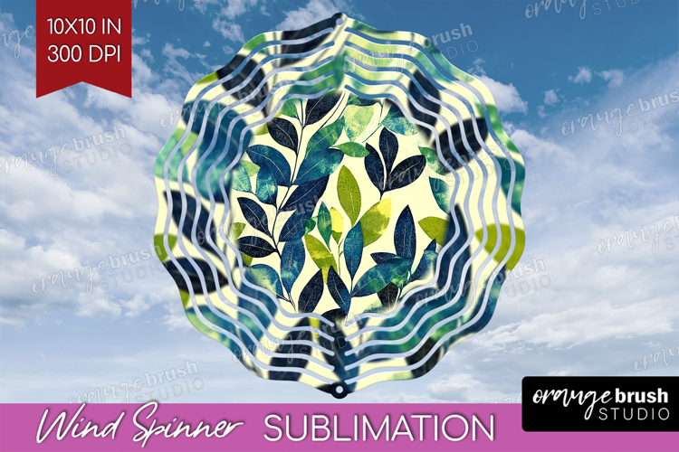 Eucalyptus Leaves Wind Spinner Sublimation PNG - Botanical