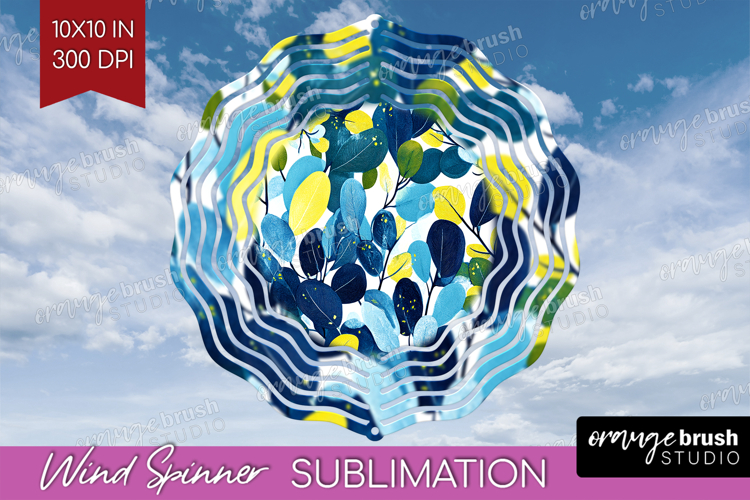 Eucalyptus Leaves Wind Spinner Sublimation PNG - Botanical