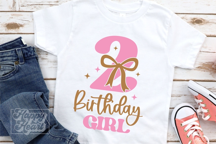 2nd Birthday Girl SVG - Two Bow Birthday Shirt PNG