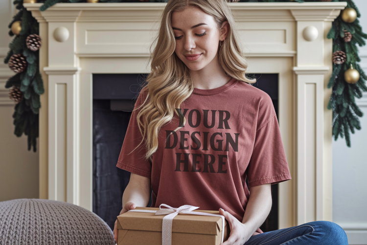 Brick Christmas Comfort Colors 1717 T-shirt Mockup