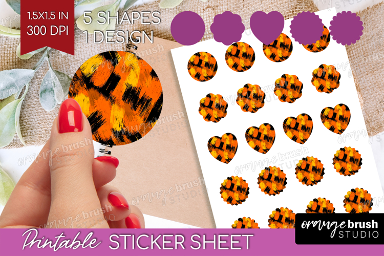 Halloween Round Sticker - Brush Stroke Printable Sticker