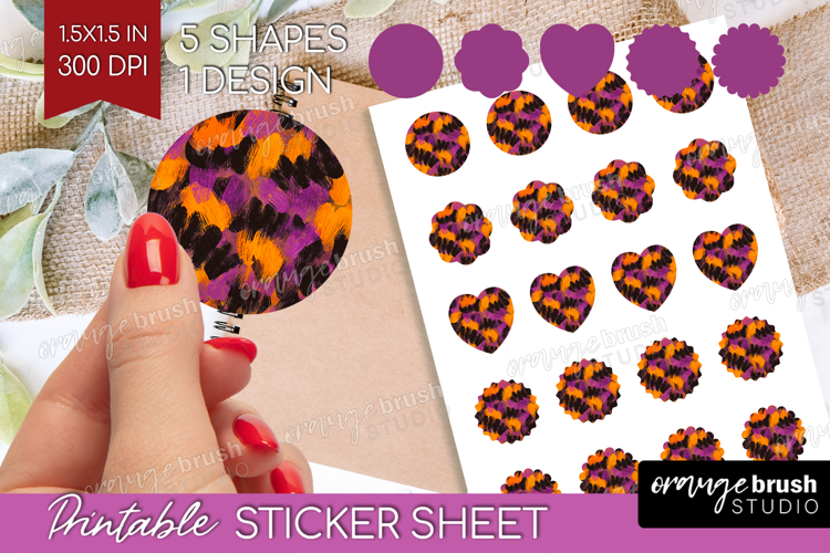 Halloween Round Sticker - Brush Stroke Printable Sticker
