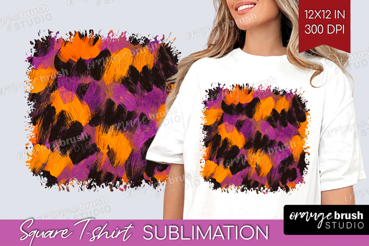 Halloween Square Tshirt Background - Brush Stroke PNG