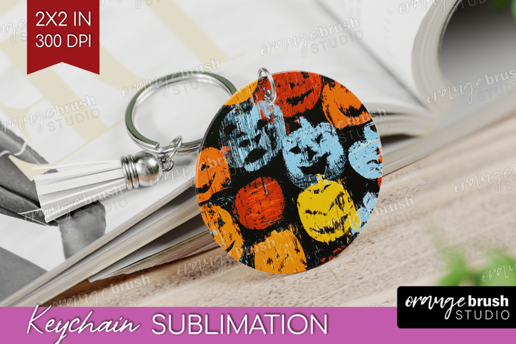 Halloween Keychain PNG - Brush Stroke Keychain Sublimation