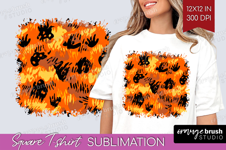 Halloween Square Tshirt Background - Brush Stroke PNG
