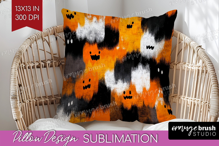 Halloween Pillow Sublimation - Brush Stroke Pillow Cover PNG