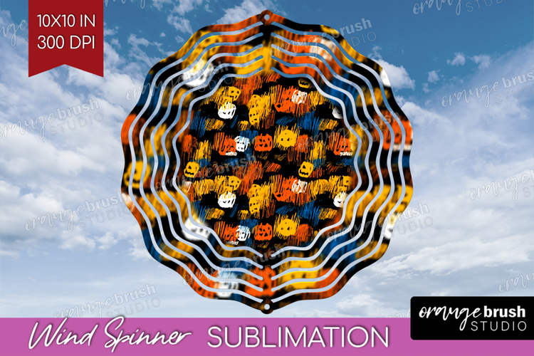 Halloween Wind Spinner Sublimation PNG - Brush Stroke Round