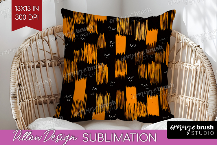 Halloween Pillow Sublimation - Brush Stroke Pillow Cover PNG