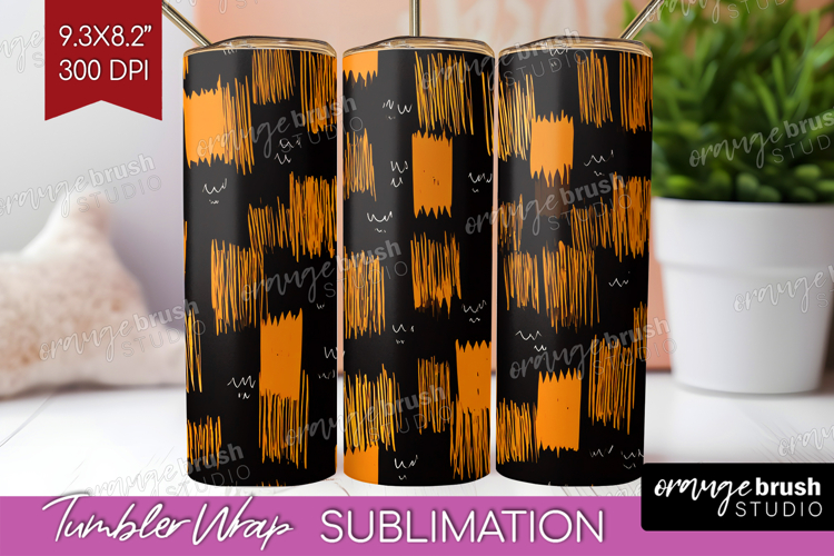Halloween Tumbler Wrap - Brush Stroke Tumbler PNG