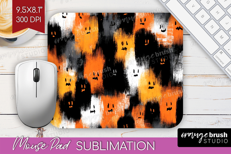 Halloween Mouse Pad Sublimation - Brush Stroke Mousepad PNG
