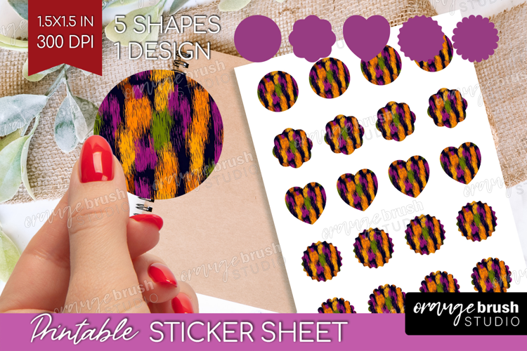 Halloween Round Sticker - Brush Stroke Printable Sticker