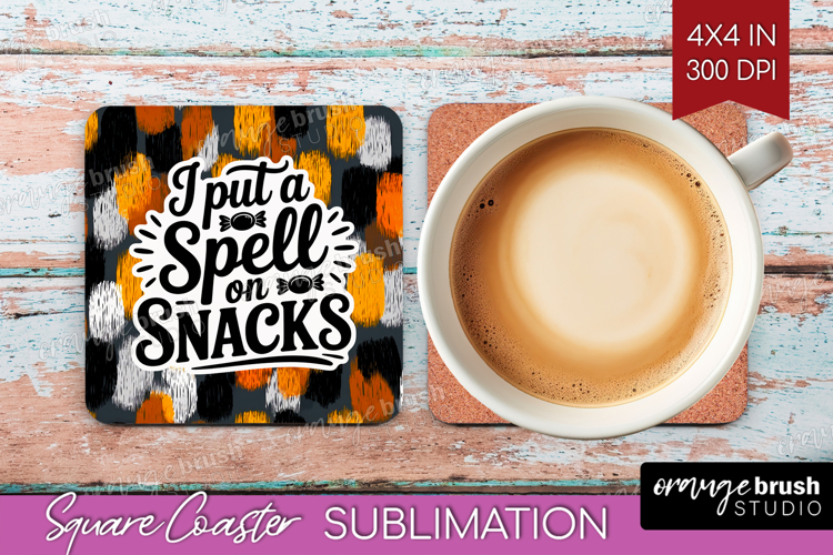 Halloween Quote Square Coaster - Sarcastic Coaster PNG example image 1