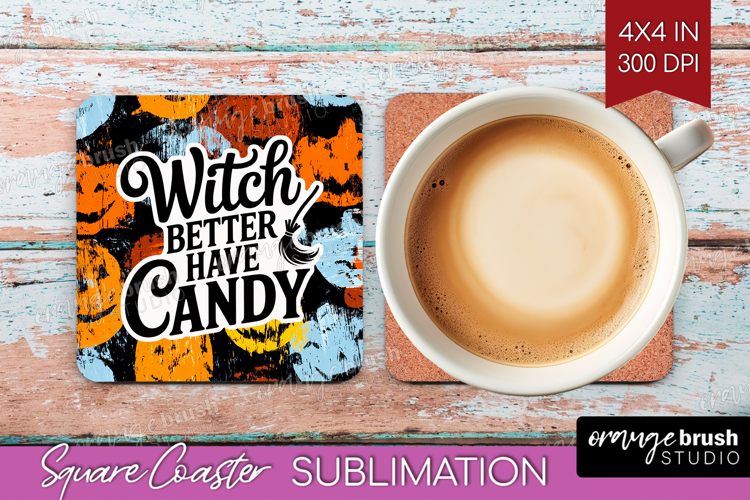 Halloween Quote Square Coaster - Sarcastic Coaster PNG