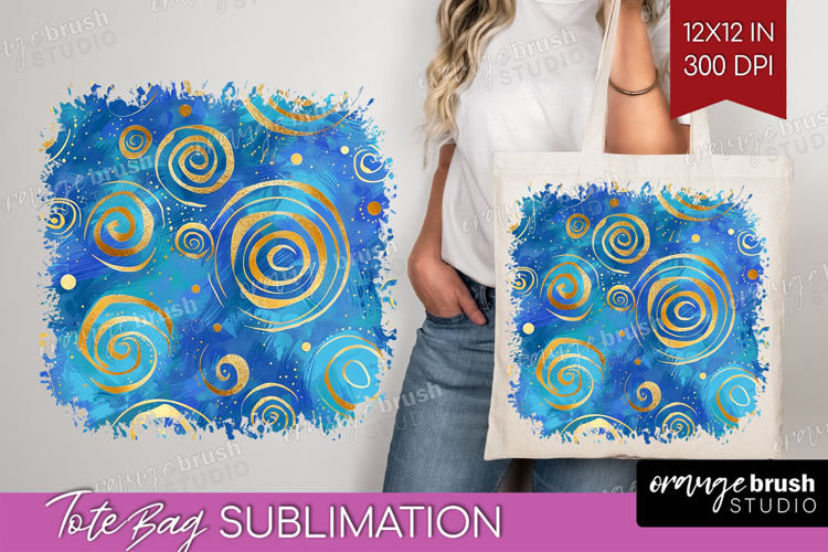Brush Stroke Tote Bag - Abstract Tote Bag PNG Sublimation